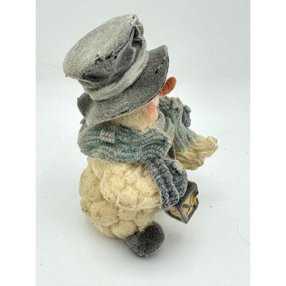 Velvet Touch Winter Snowman Holding Lantern Figurine The Encore Group - Picture 4 of 6